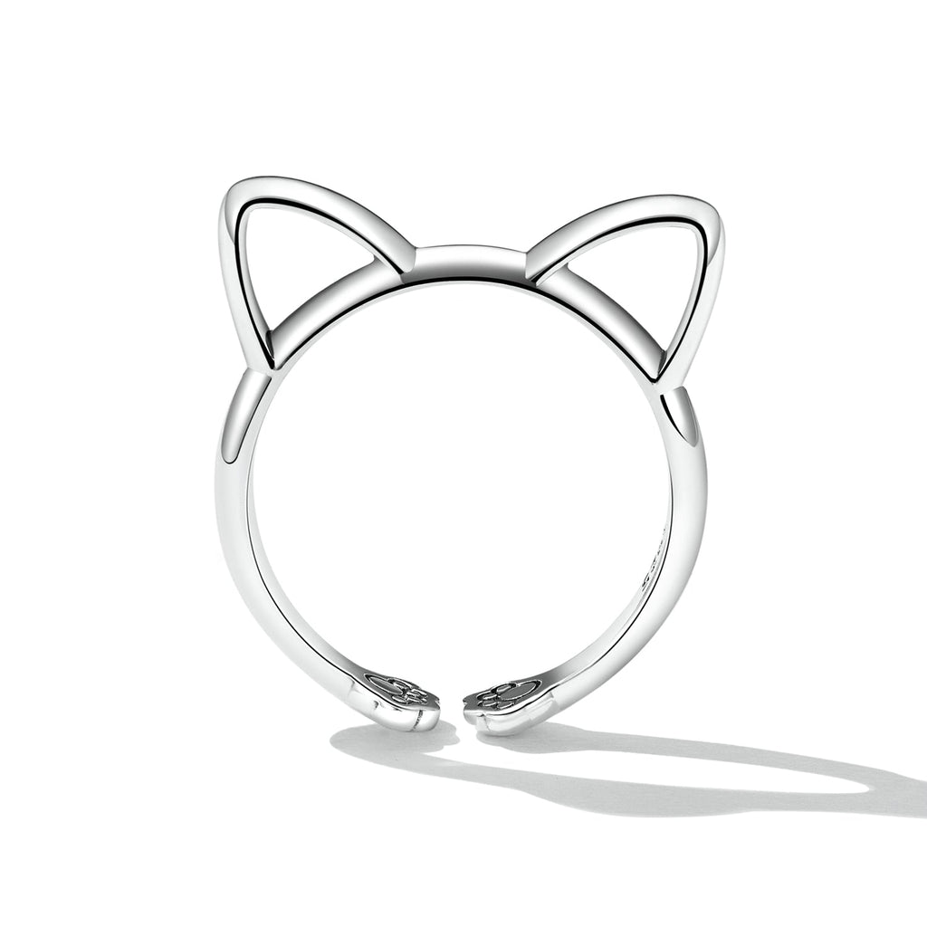 925 Sterling Silver Oxidized Paw Design Ring