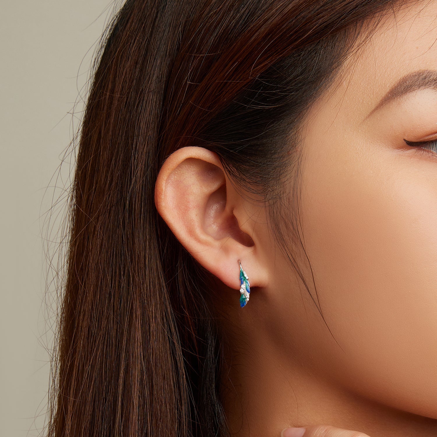 925 Sterling Silver Enamel Finish Pavé CZ Earrings for Women