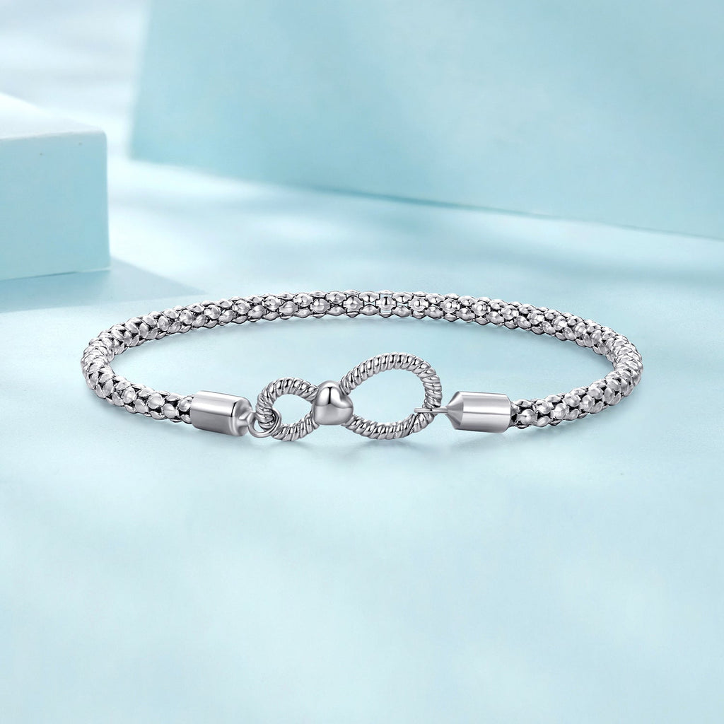 925 Sterling Silver Infinity Love Bracelet for Women - Size 17.0