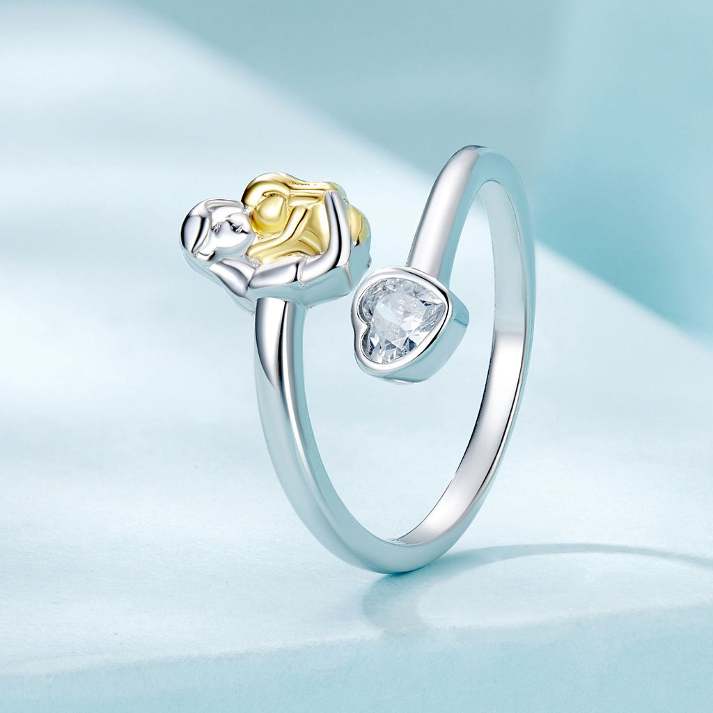 925 Sterling Silver White Gold Plated Ring with CZ - 3mm