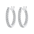 925 Sterling Silver Earrings with Pave Setting CZ in White Gold for Women