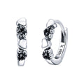925 Sterling Silver Earrings with Pavé Setting CZ, 1.1*0.3cm