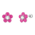 S925 Sterling Silver CZ Pavé Enamel Oxidized Earrings