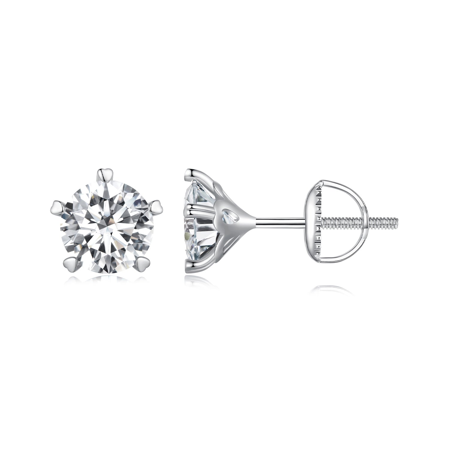 925 Sterling Silver Moissanite 0.50 Carat Earrings 6.0mm for Women