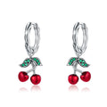 S925 Sterling Silver Oxidized CZ Enamel Earrings for Women