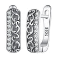 925 Sterling Silver Earrings with Pavé Setting CZ - 1.3m x 0.5m for Women
