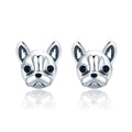 925 Sterling Silver Oxidized Enamel Earrings for Women 1*1cm