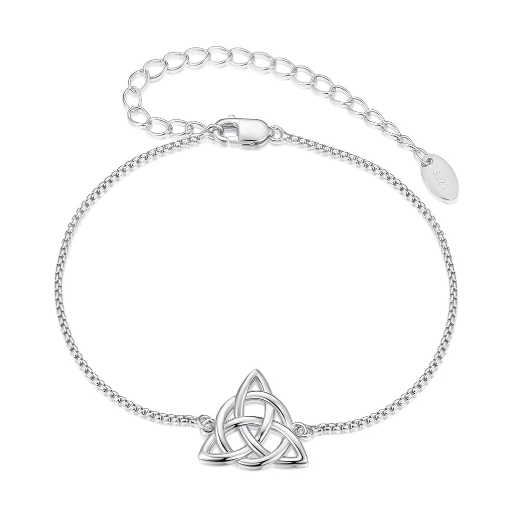 925 Sterling Silver White Gold Plated Bracelet with Length 15+6cm for Women