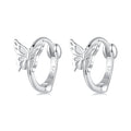 925 Sterling Silver Earrings with White Gold Plating, 1.1x0.7 cm, for Women
