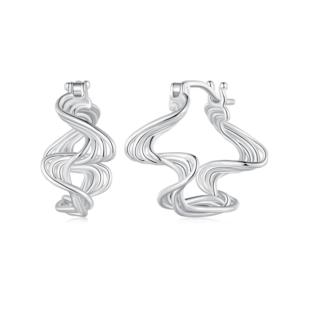 925 Sterling Silver Earrings 18mm x 10mm for Women