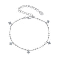 925 Sterling Silver & Moissanite Bracelet for Women - 15+6cm, Plated White Gold