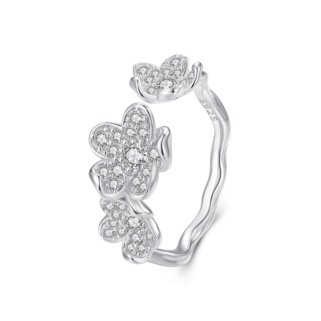 S925 Sterling Silver Pavé Setting CZ Ring for Women