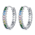 925 Sterling Silver Stud Earrings with CZ in Pavé Setting
