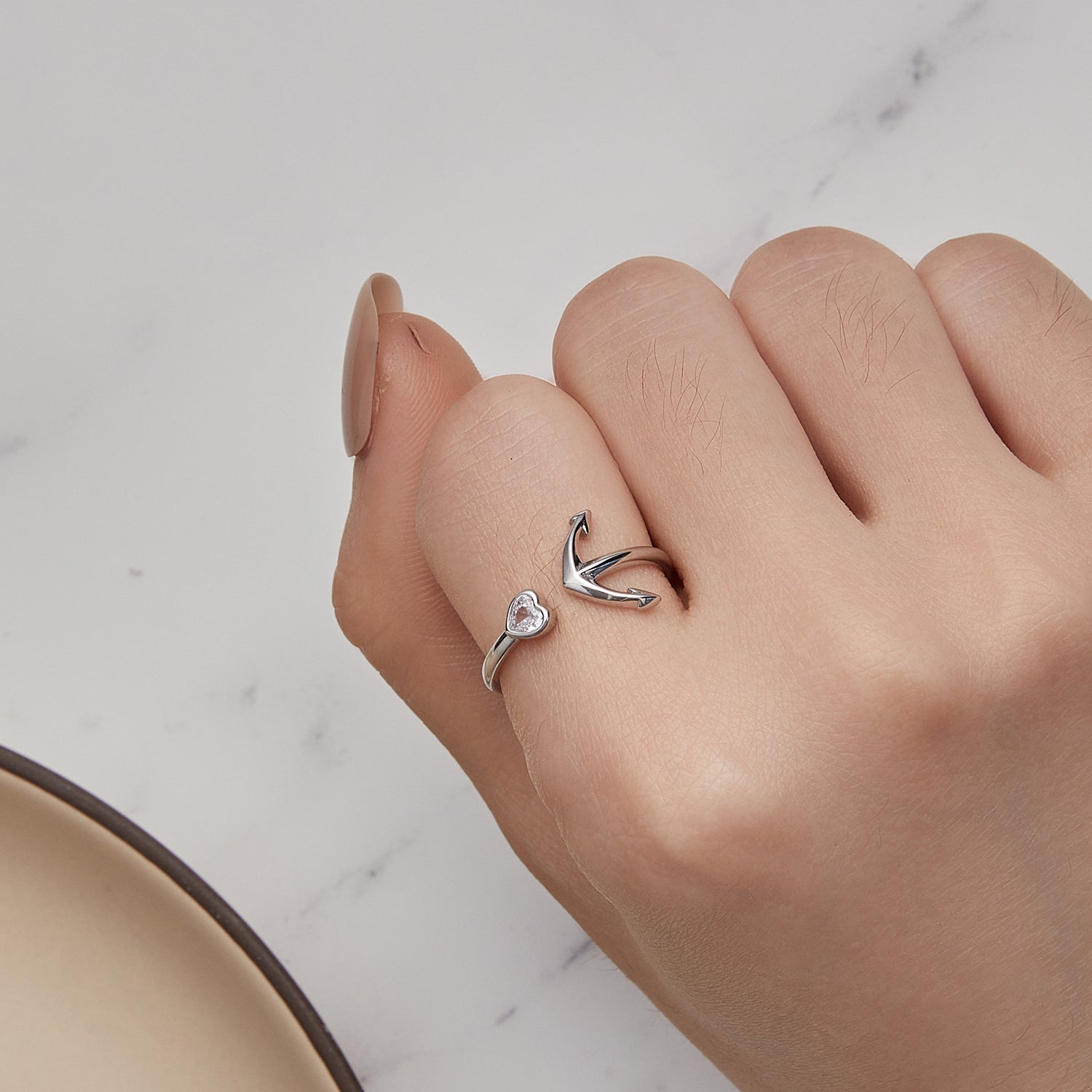 925 Sterling Silver Plated Platinum Ring with Pavé Setting for Men