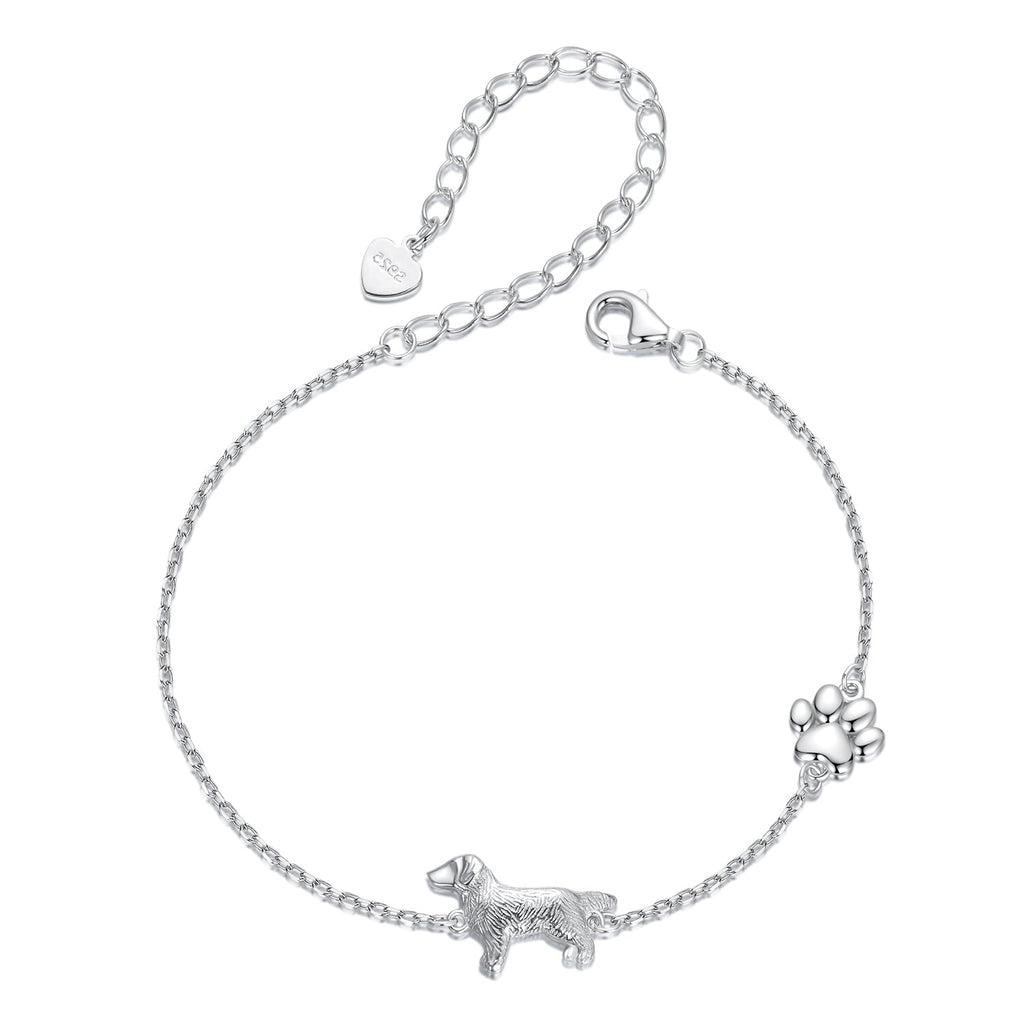 925 Sterling Silver & Plated White Gold Bracelet 15+6cm for Women
