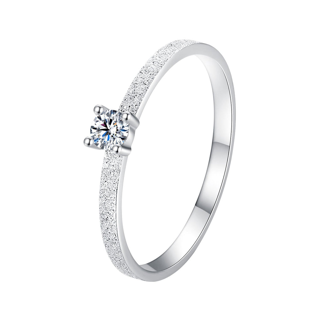 925 Sterling Silver & Moissanite Size 6 Ring with 0.1ct Moissanite