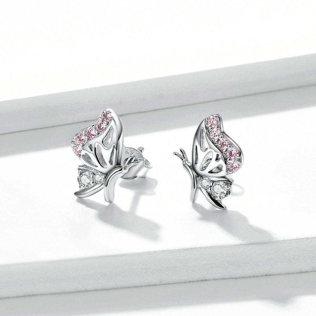 925 Sterling Silver Earrings with CZ in Pavé Setting