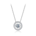 925 Sterling Silver Moissanite Pendant Necklace for Women - 40+5cm, White Gold Plated, Elegant Jewelry
