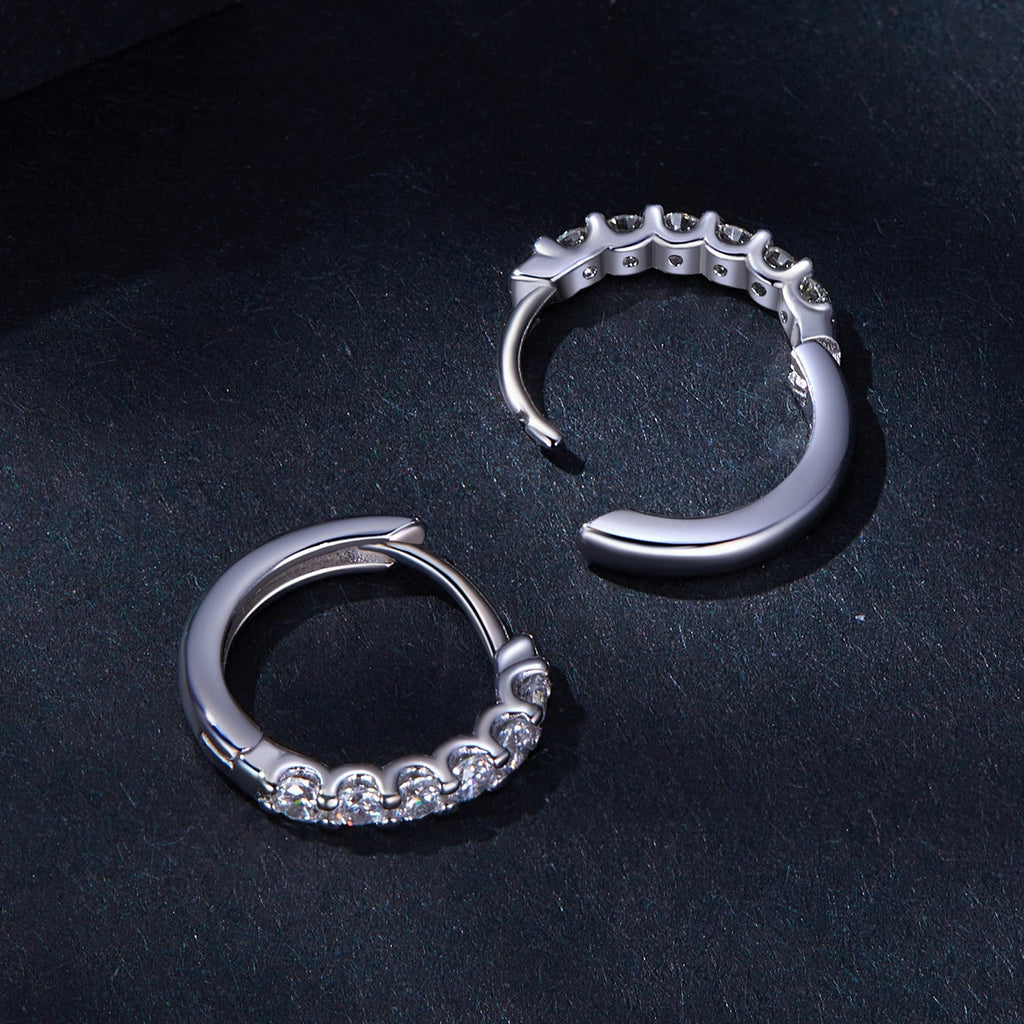 925 Sterling Silver 2.0mm Moissanite Earrings for Women