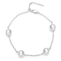 925 Sterling Silver Adjustable Pearl Bracelet for Women