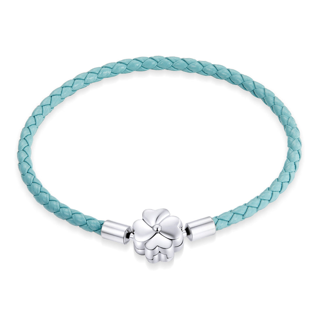 925 Sterling Silver and Leather 17cm Bracelet