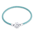 925 Sterling Silver and Leather 17cm Bracelet