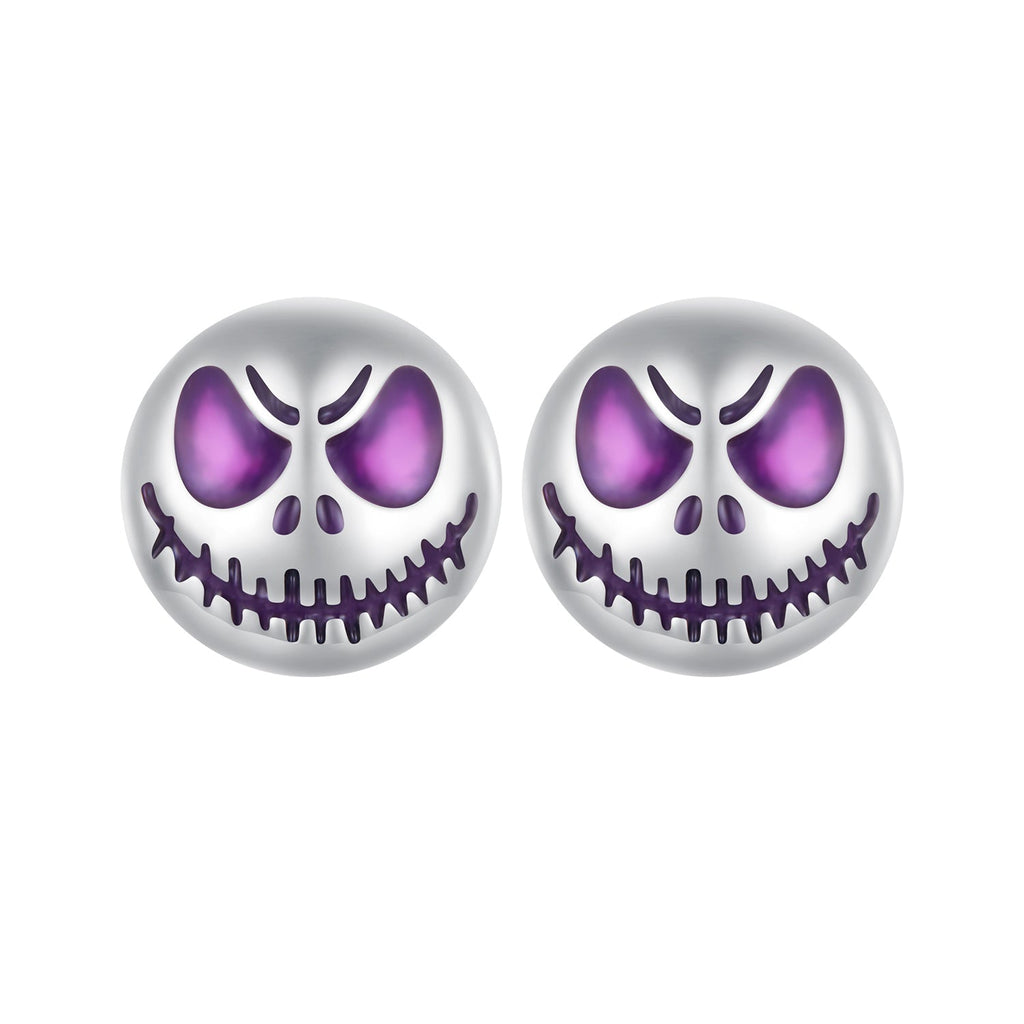 925 Sterling Silver Enamel Oxidized Earrings - 8mm for Women