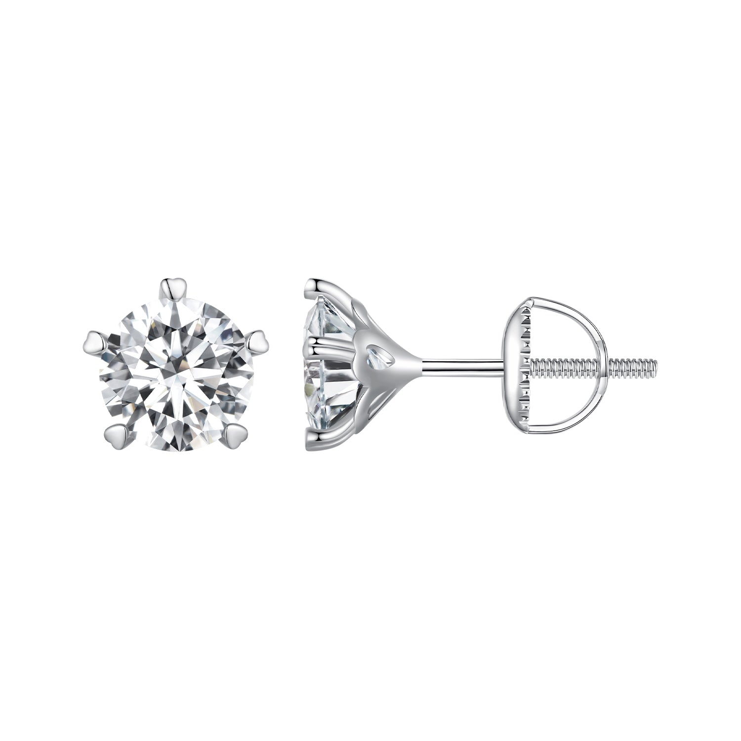 925 Sterling Silver Moissanite 0.50 Carat Earrings 6.0mm for Women