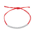 925 Sterling Silver Adjustable White Gold Plated Bracelet with CZ