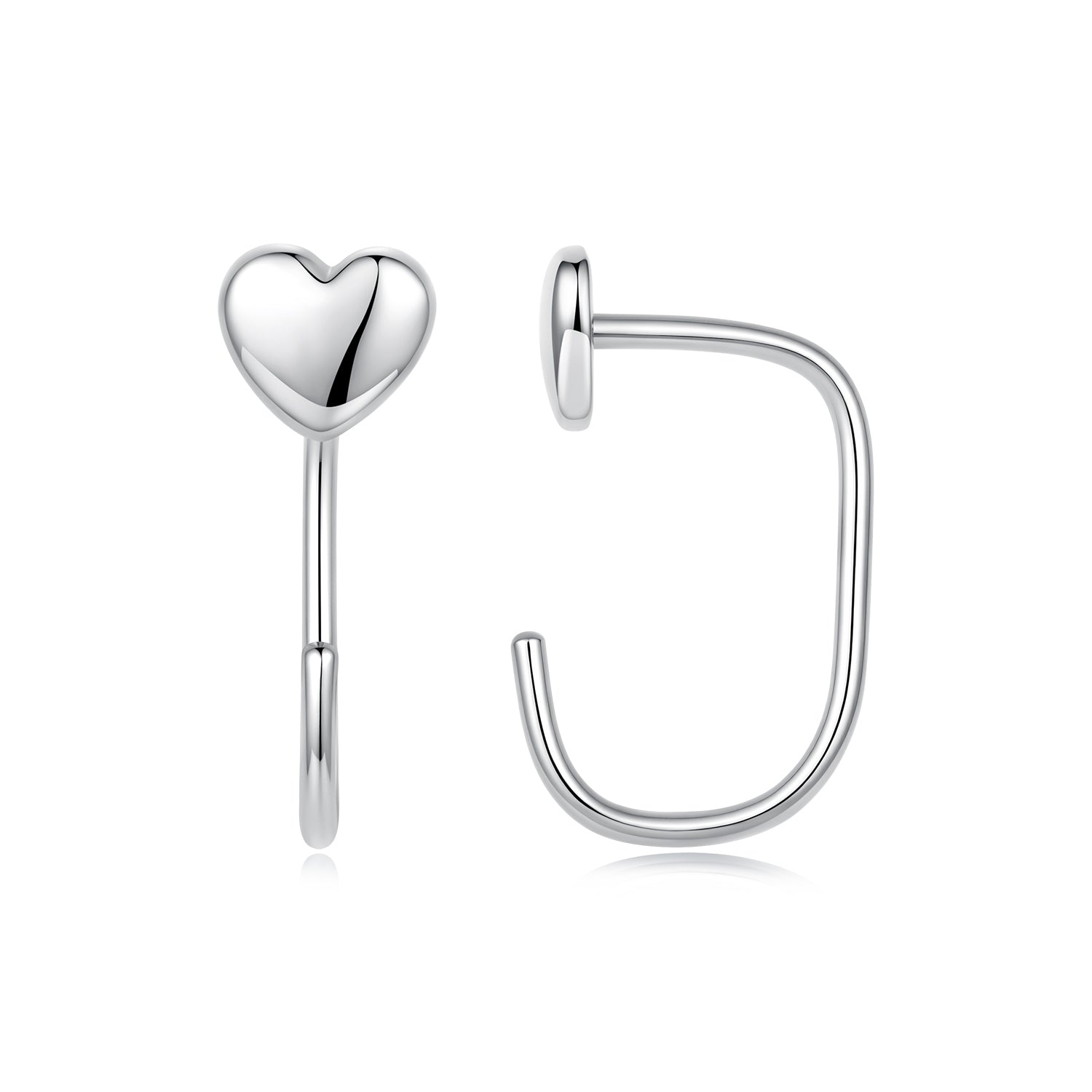 925 Silver White Gold Plated 1.4cm Brass Earrings for Women
