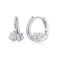 925 Sterling Silver Earrings with White Gold Plating and CZ