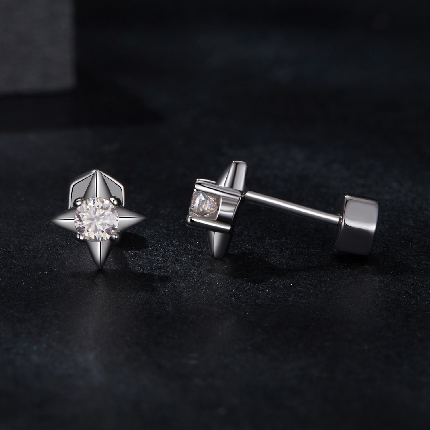 925 Sterling Silver 0.1 Carat Moissanite Earrings for Women
