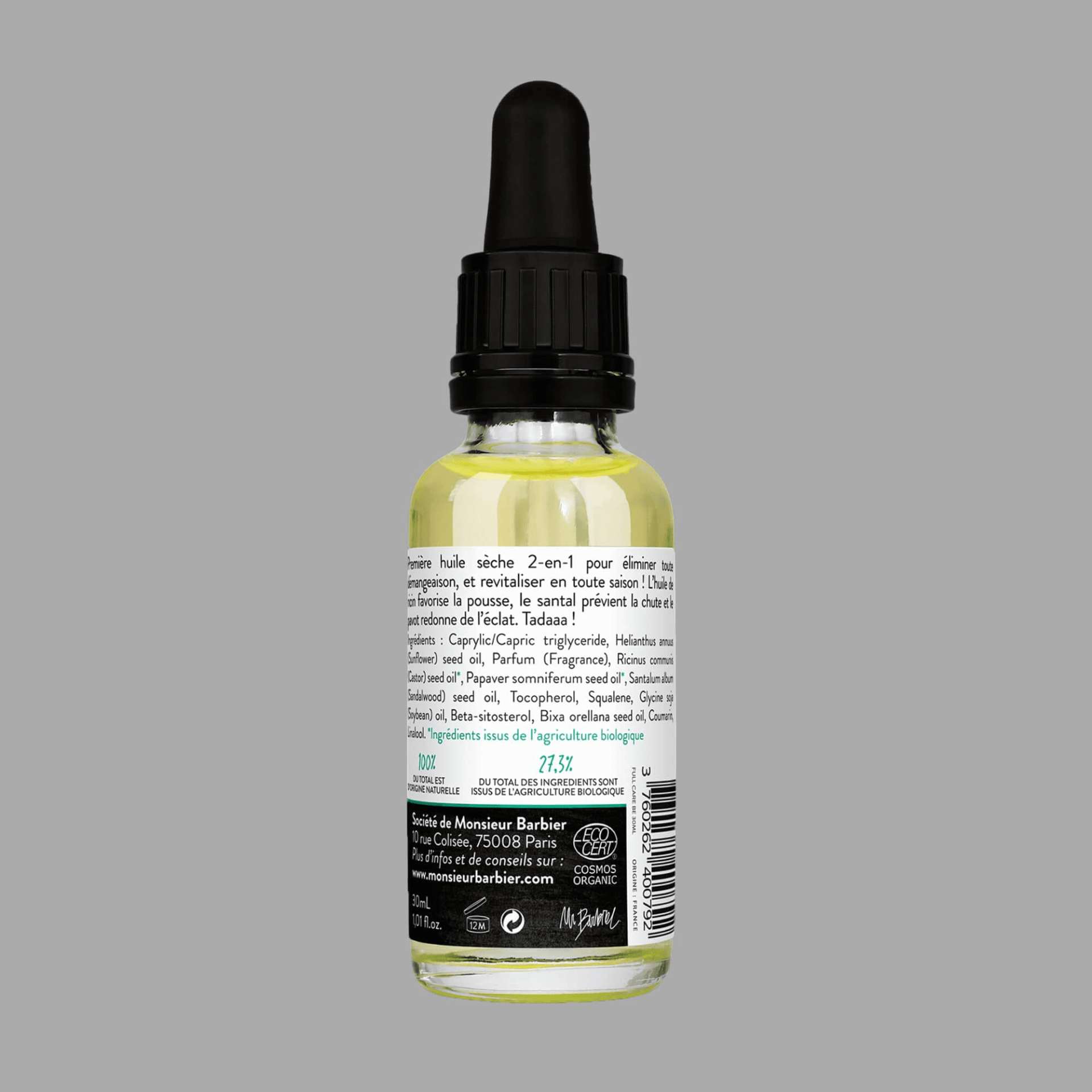 Organic Beard Oil for Men – Full Care Black Edition, Dry Non-Greasy Blend, 30mL