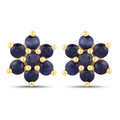 0.84 Carat Genuine Blue Sapphire 10K Yellow Gold Earrings