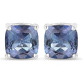 4.20cttw Royal Blue Mystic Quartz .925 Sterling Silver Earrings