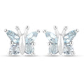18K White Gold Plated 1.12 Carat Genuine Blue Topaz .925 Sterling Silver Earrings