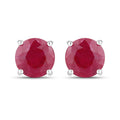 0.86 Carat Genuine Ruby 10K White Gold Earrings