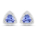 0.86 Carat Genuine Tanzanite .925 Sterling Silver Earrings