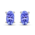 0.50 Carat Genuine Tanzanite .925 Sterling Silver Earrings