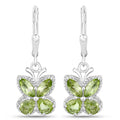 2.28 Carat Genuine Peridot .925 Sterling Silver Earrings