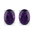 1.60 Carat Genuine Amethyst .925 Sterling Silver Earrings