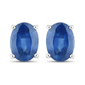 1.90 Carat Genuine Blue Sapphire 14K White Gold Earrings