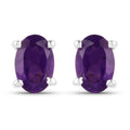 0.76 Carat Genuine Amethyst .925 Sterling Silver Earrings