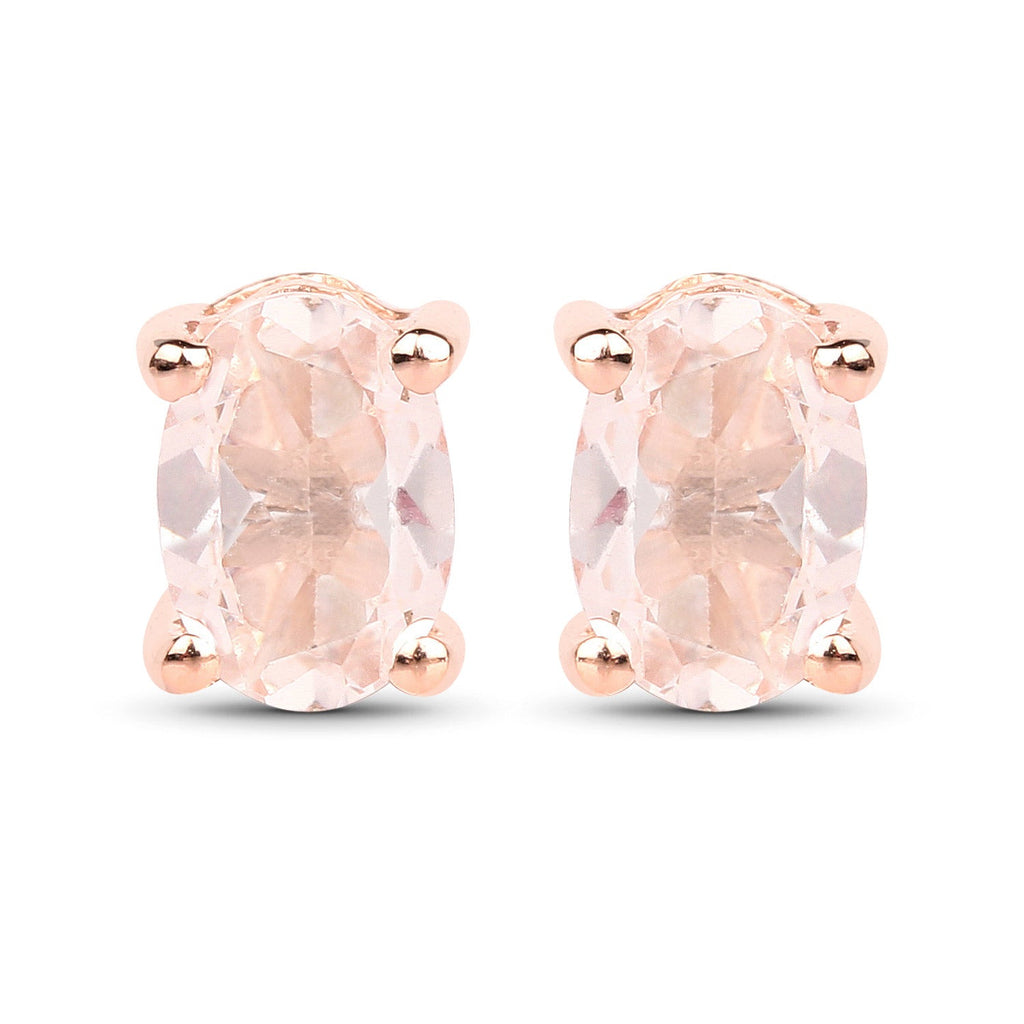0.72 Carat Genuine Morganite .925 Sterling Silver Earrings