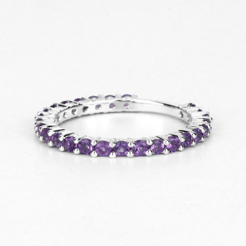 0.78 Carat Genuine Amethyst .925 Sterling Silver Ring