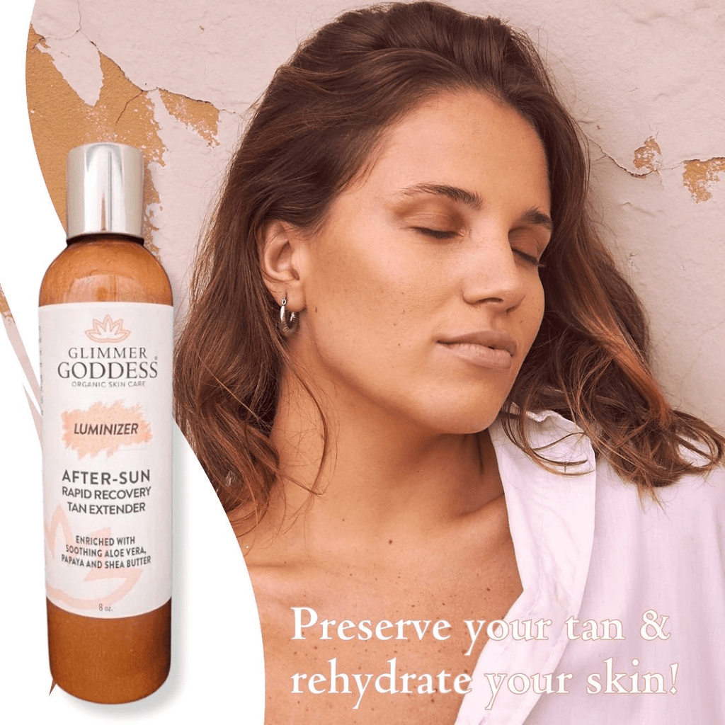 Glimmer Goddess Organic After Sun Lotion - Tan Extender & Luminizing Shimmer