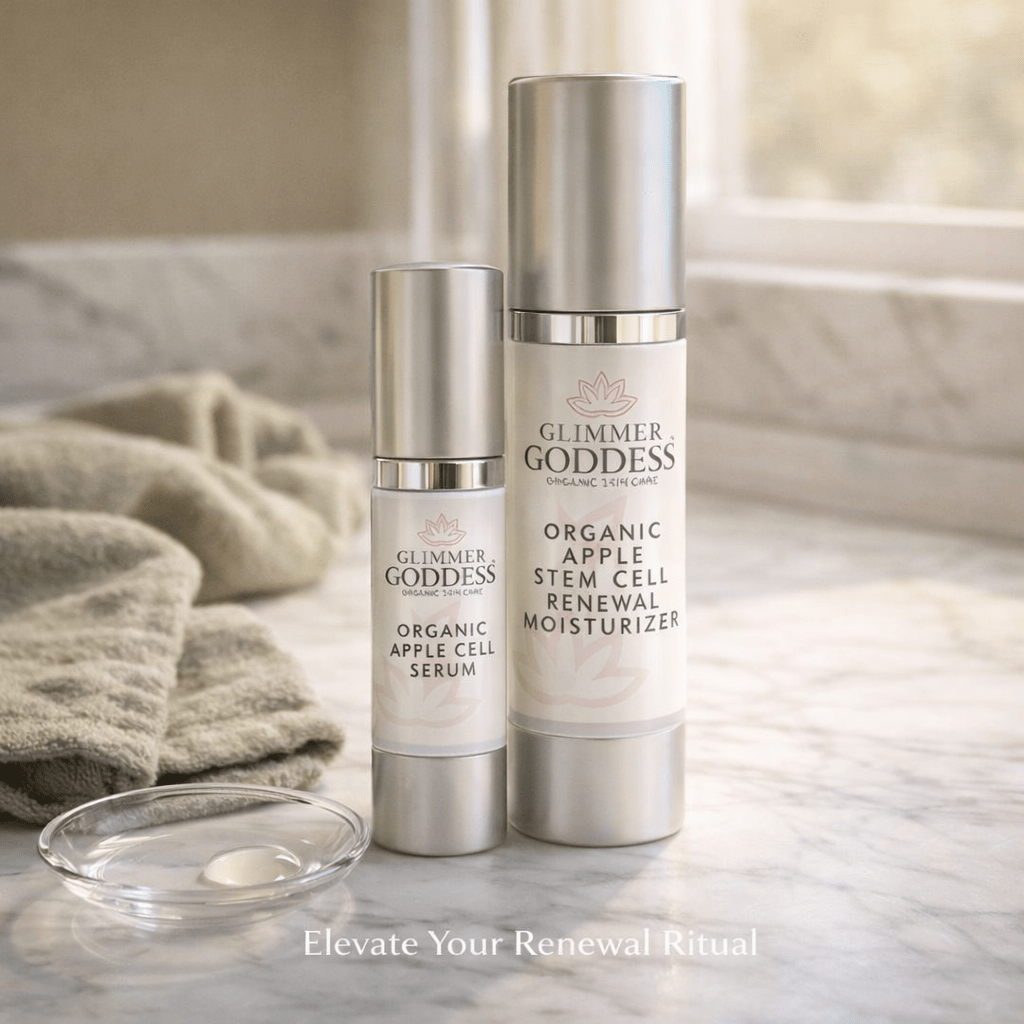 Glimmer Goddess Organic Apple Stem Cell Anti-Aging Duo | Hydrating Serum & Moisturizer for Firm, Radiant Skin