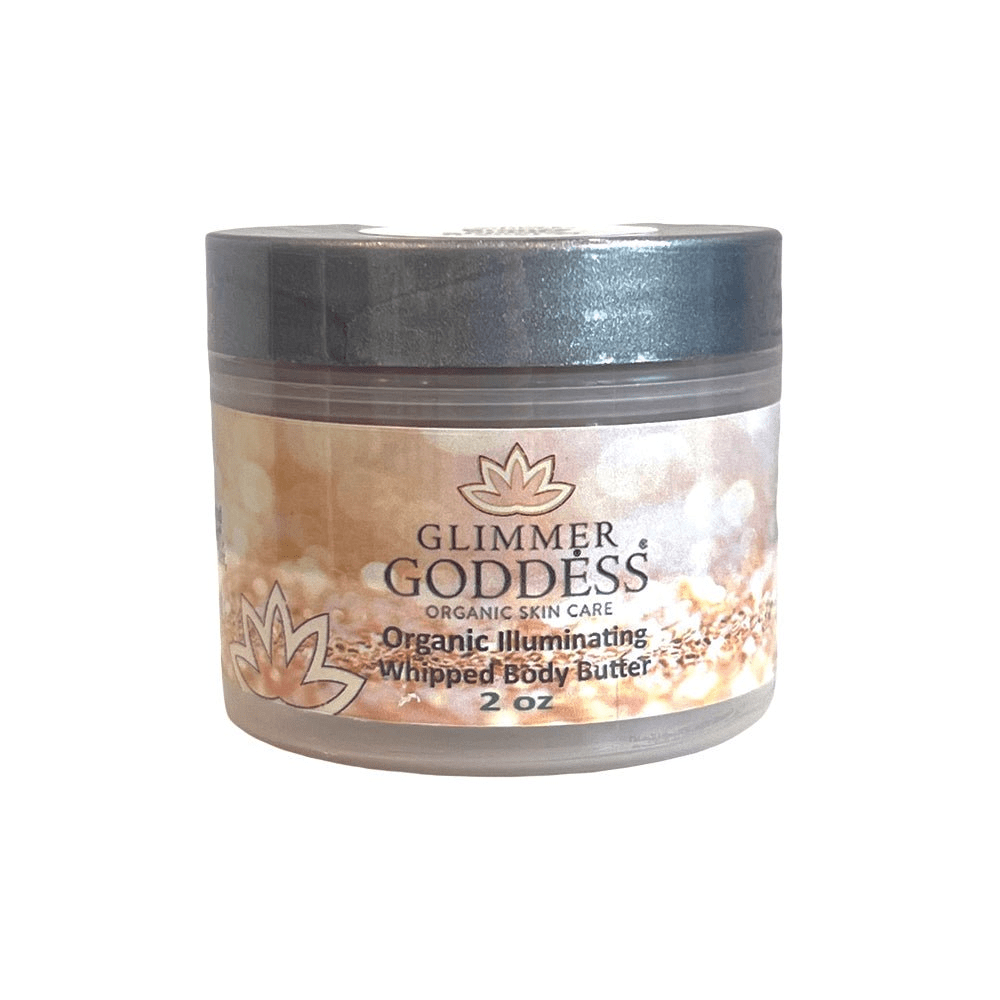 Glimmer Goddess Organic Shimmering Whipped Body Butter – Travel-Friendly Radiance