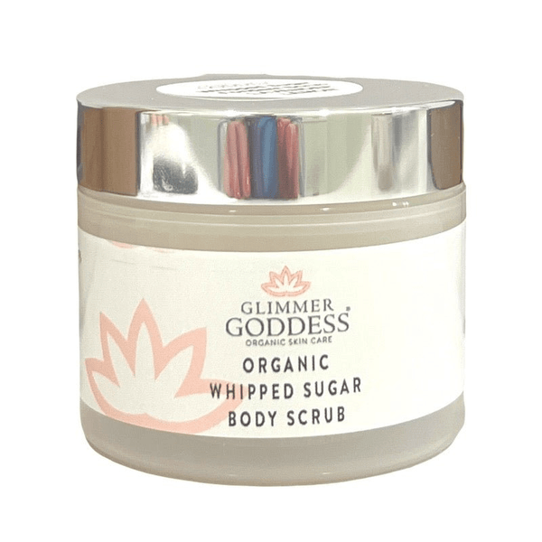 Glimmer Goddess Organic Whipped Sugar Body Scrub - Crepey Skin Treatment (2 oz)