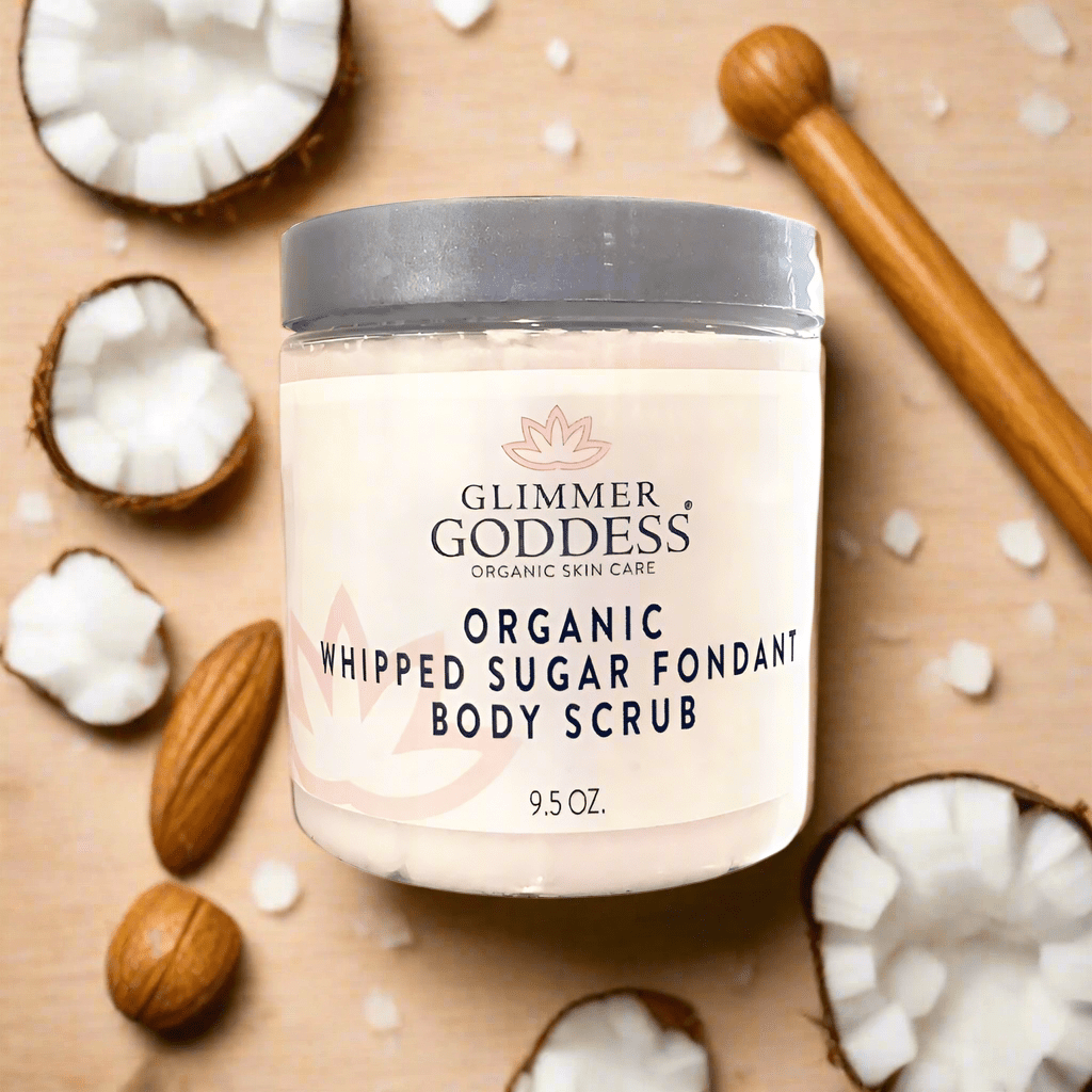 Glimmer Goddess Organic Whipped Sugar Fondant Exfoliating Body Scrub - Crepey Skin Treatment